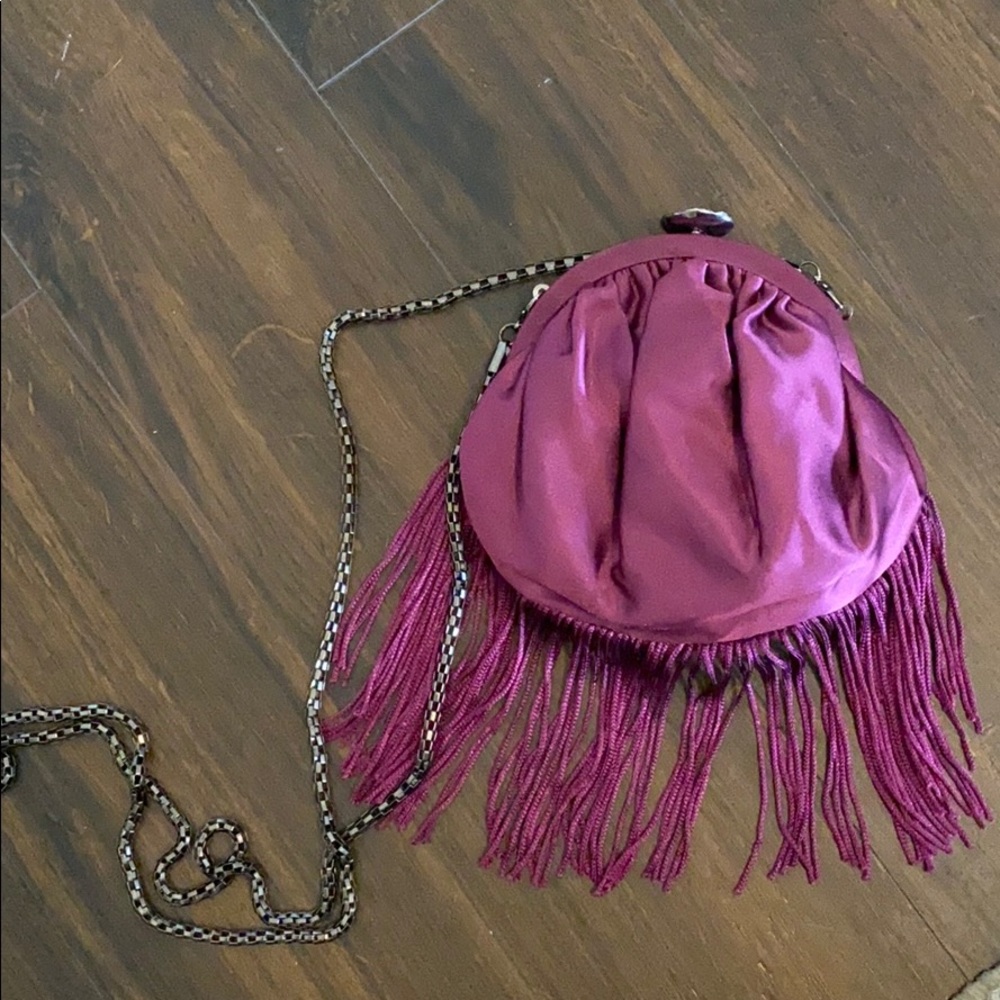 ✂️ Betsy Johnson Purple Fringe Dressy Clutch